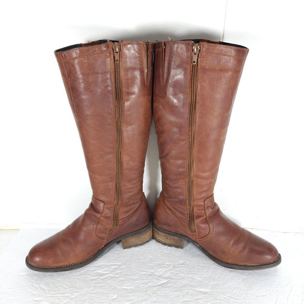 Bos&Co Women's Lawson 37 US6-6,5 Brown Leather Waterproof Knee High Ridin Boots - Picture 5 of 13